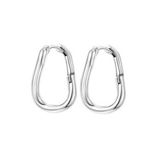925 Sterling Silver Twist Rectangle Hoop Huggie Earrings Women Girls Gift UK