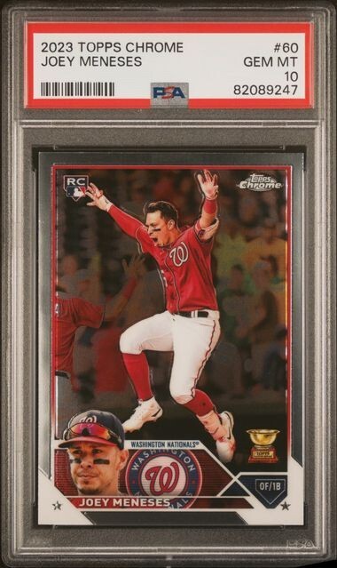 2023 Topps Chrome Joey Meneses PSA 10 GEM #60 ROOKIE RC Washington Nationals