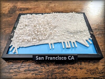 San Francisco California USA 3D City Map Custom 3D Street Map City Poster Print