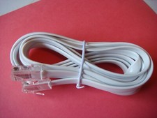  Pack of Five 7Ft RJ45 Modular Cables Flat Straight White Jacket 17118 - 1