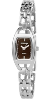 Damenuhr Edelstahlband Silberfarben Uhr Braun Analog Quartzwerk Excellanc