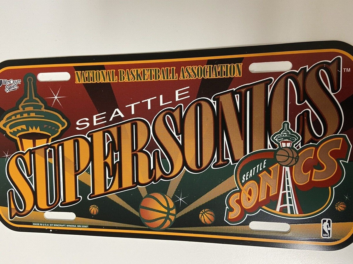 Seattle Supersonics Vintage Plastic License Plate WinCraft Set Of