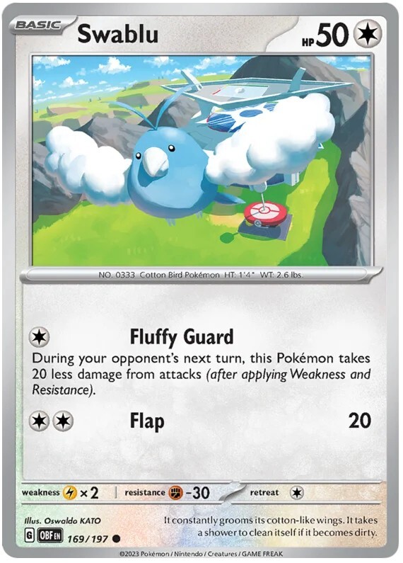 Swablu Pokemon TCG Card 169/197