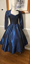 Vintage 1980s Midnight Blue Gunne Sax Prom Dress As Pictured
