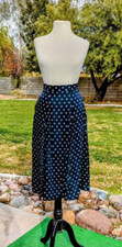Vintage ESPRIT sz 5/6 Retro Navy Flower Print Button Down Maxi Long Skirt EUC