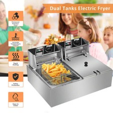 Öl-Friteuse Friteuse 12L Edelstahl Profi Küche Kaltzonen Fritteuse Fritöse Timer