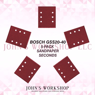 BOSCH GSS20-40 1/4 Sheet 5-Pack Sandpaper Blowout! 17 Grits!