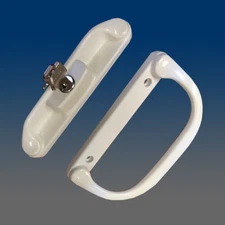 Patio Door Handle Set - PD1520-1 WHITE WITH KEYLOCK