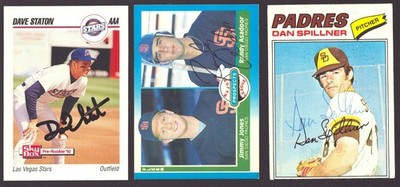 DAN SPILLNER RANDY ASADOOR DAVE STATON AUTOGRAPH AUTO SIGNED PADRES LOT OF 3