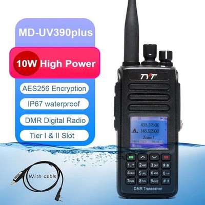 TYT MD-UV390Plus 10W DMR Digital Radio AES256 Encryption IP67 Transceiver + USB