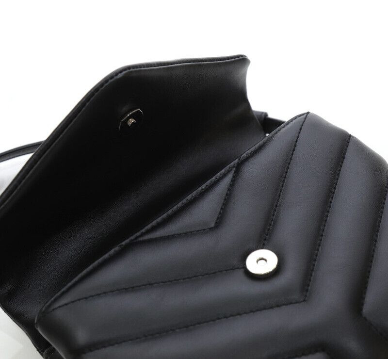 Borsa a tracolla trapuntata Saint Laurent nera 678401