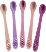 First Stage Silicone Baby Spoon - Self Feeding Utensils for Infants - Soft Gen