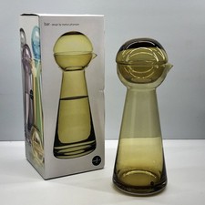 Art Glass Carafe Sagaform Birdie Designed By Markus Johansson Small Amber NEW