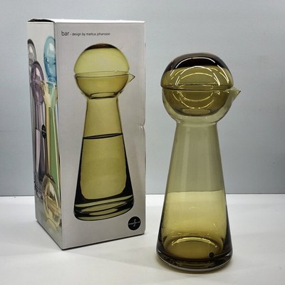 Art Glass Carafe Sagaform Birdie Designed By Markus Johansson Small Amber NEW