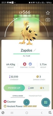 Shiny Galarian Zapdos Pokemon Tr@de Go