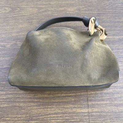 JW ANDERSON Suede Green Corner Clutch Bag - Well Used (read)