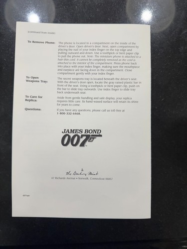 Danbury Mint James Bond 007 Aston Martin DB5 - Picture 10 of 12