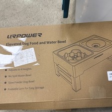 Adjustable Elevated Stand Double Dog Cat Bowls Raised Food Water Feeding Dishes