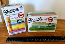 2 Boxes 12 Ct SHARPIE Highlighters Chisel Tip Fl Orange  Fl Green Smear Guard