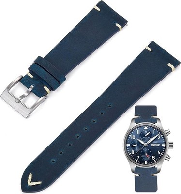Leather Strap Compatible with 19mm 20mm 21mm 22mm Watches Vintage Style