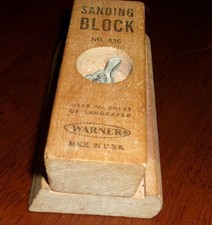 Vtg. Warner Wooden Sanding Block #436 4.5" L Wing Nut Lock Made in USA
