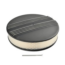 14x3 Partial Finned Round Aluminum Air Cleaner Kit W Element For Chevy Ford