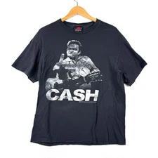 Vintage Y2K Johnny Cash Zion Rootswear Large Middle Finger Rock T Shirt 2009