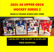 2025-26 Upper Deck Hockey Series 1 - Base 251-500 Pick Your Card - FREE SHIPPING