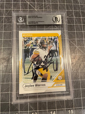 2024 DONRUSS #256 JAYLEN WARREN PITTSBURGH STEELERS SIGNED ROOKIE CARD BECKETT