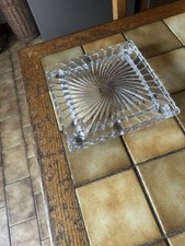 Sous Plat Ancien En Baccarat Modèle Bambou Signes 