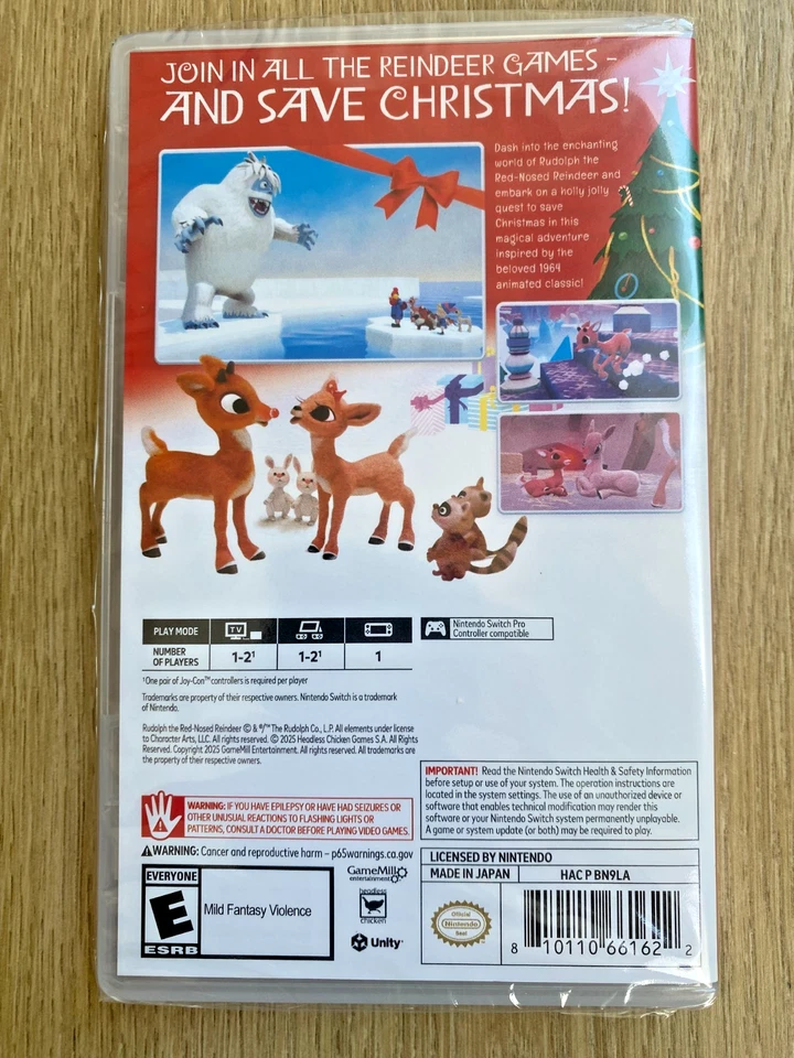 Rudolph The Red-Nosed Reindeer Switch Nintendo New Sealed Fast Ship w Tracking - Image 2 of 4