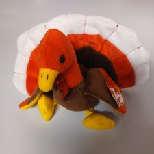 TY BEANIE BABY "GOBBLES" THE TURKEY 1996 TAG ERRORS MINT RETIRED RARE PVC