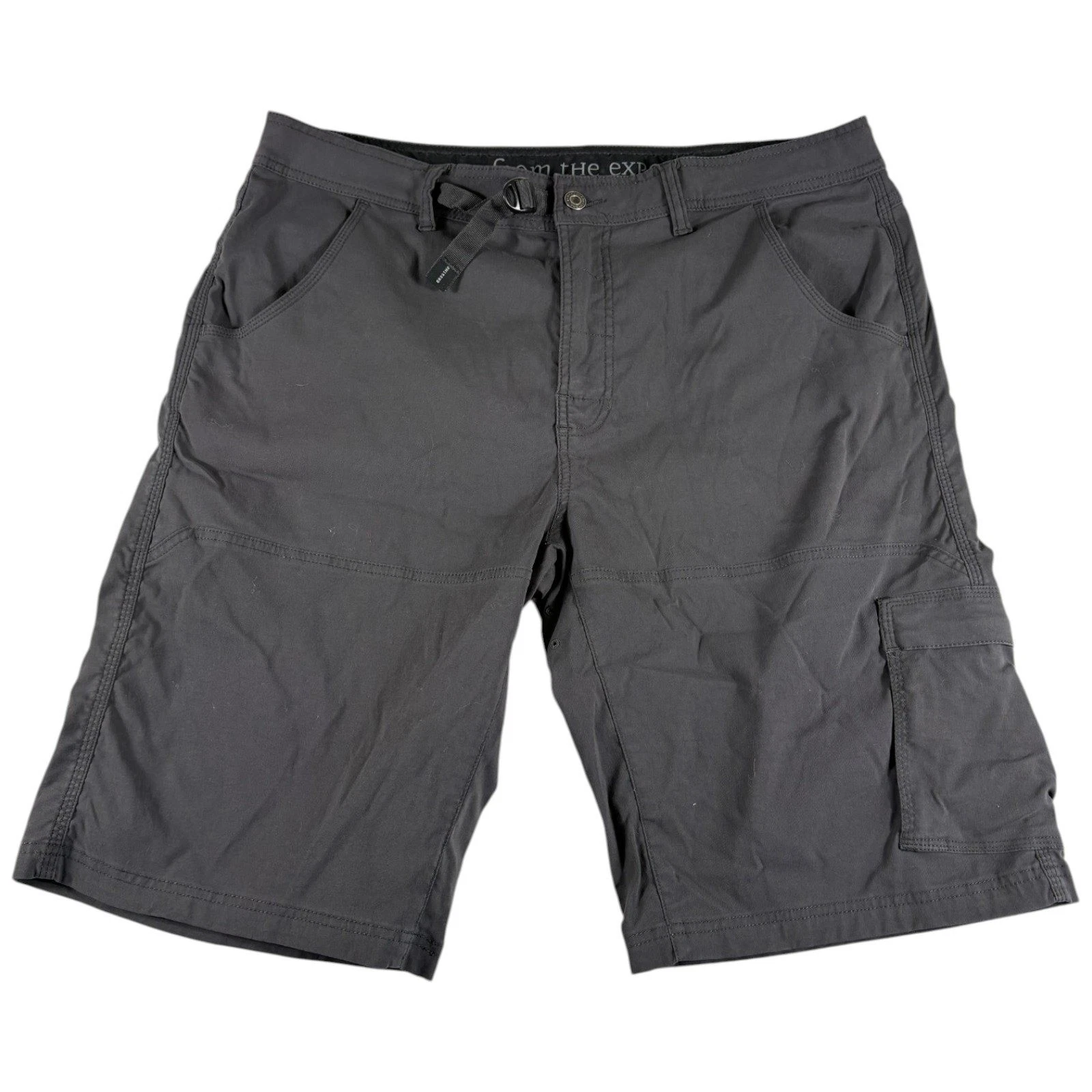 Prana Zion Cargo Shorts Mens Size 38 Black Durable Workwear Rugged Adjustable