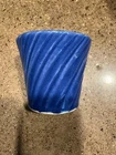 VTG Shawnee Cobalt Blue Spiral Pattern Small Planter 3” Tall Cottage Core USA
