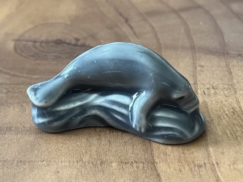 Wade Whimsie Manatee Tiny Figurine Ceramic Porcelain Miniature Red Rose Tea
