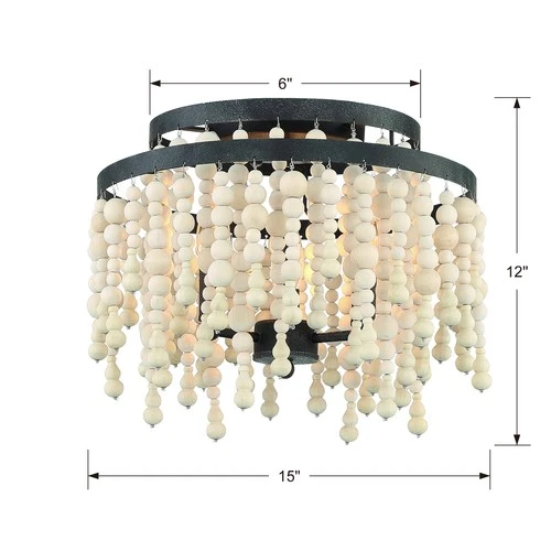 Crystorama Lighting Group POP-A5073 Poppy 3 Light 15"W Semi-Flush - Bronze - Picture 6 of 12