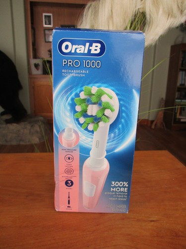 Oral-B Pro 1000 Electric Toothbrush Pink Rose Rechargeable Pro Timer 3 ...