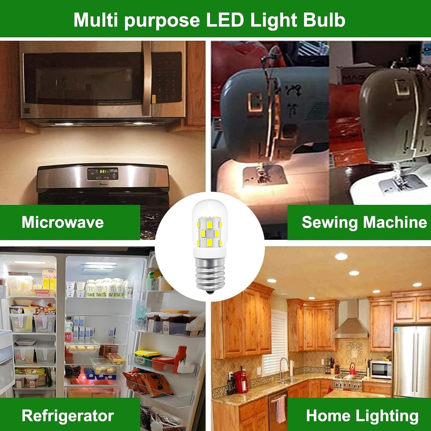Microwave Light Bulbs Under Hood 40W Equivalent - 3W E17 LED Bulb for GE,Whirlpo