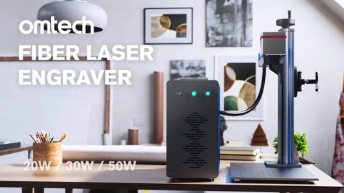 OMTech 50W Fiber Laser Metal Marking Engraver Machine for 200x200mm with Cover - Video 1 of 1