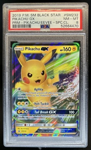 2016-19 Pokemon SM Black Star Promos Pikachu GX #SM232 PSA 8