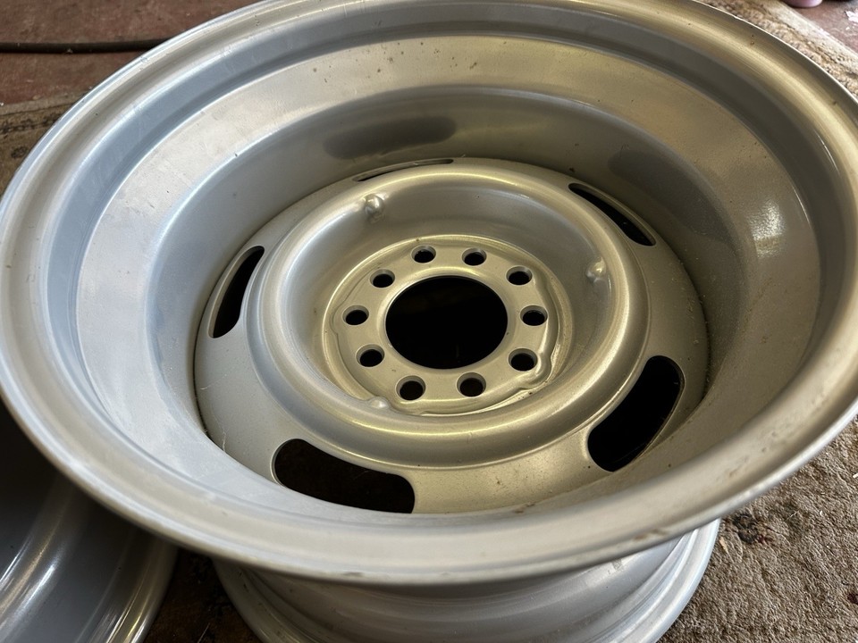 Rally Steel Rims 2.New Repro 15x10 Chevy Ford Mopar Rally Steel Wheels 5 X 4.75 & 4 1/2 ...