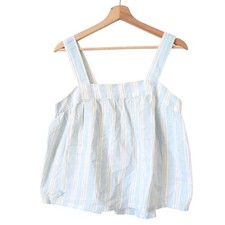 NWT Calypso St Barth Sleep Striped Cotton Tank Top Women's Pajama S Blue White