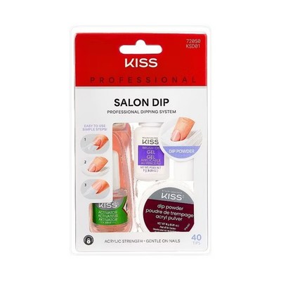 l Salon Dip Manicure Kit - Dipping Powder & 40 Fake Nails   49ct