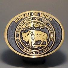 Water Power Resources Service Rare Us Dept Interior Buffalo Belt Buckle