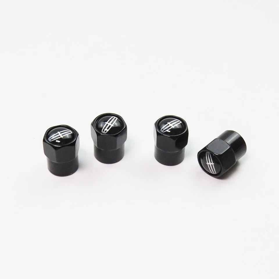 Compatible con Lincoln Juego de 4 tapas de vástago de válvula de neumático negro de aluminio anodizado Foto 3 de 4