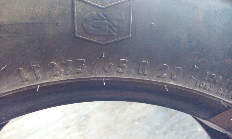 2016 Ford F250SD Super Duty Tire 275 65 R20 126 123S, General Grabber - Image 3 of 4