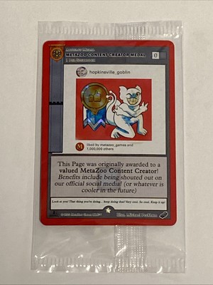 2022 MetaZoo Content Creator Medal Promo Hopkinsville Goblin SEALED NM