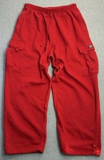 Dream USA Red Cargo Sweatpants Mens SXL M/L Fleece Joggers