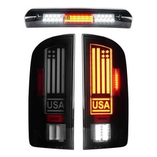 LED Tail Lights + 3rd Brake Light Kit Fit for Tail Lights + 3rd Brake Light (A)