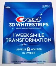Crest 3D White Hydrogen Peroxide Teeth Whitening Strips - Pack of 14 exp 05/2027